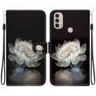 For Motorola Moto E20 / E30 / E40 Crystal Texture Colored Drawing Leather Phone Case(Crystal Peony) - 1