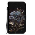For Motorola Moto E20 / E30 / E40 Crystal Texture Colored Drawing Leather Phone Case(Black Rose) - 2
