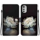 For Motorola Moto E32 Crystal Texture Colored Drawing Leather Phone Case(Crystal Peony) - 1