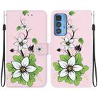 For Motorola Edge 20 Pro Crystal Texture Colored Drawing Leather Phone Case(Lily) - 1