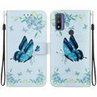 For Motorola Moto G Pure Crystal Texture Colored Drawing Leather Phone Case(Blue Pansies) - 1