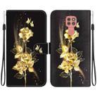 For Motorola Moto G9 Play / E7 Plus Crystal Texture Colored Drawing Leather Phone Case(Gold Butterfly Rose) - 1