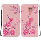 For Motorola Moto G9 Play / E7 Plus Crystal Texture Colored Drawing Leather Phone Case(Cherry Blossoms) - 1