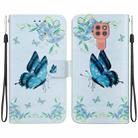 For Motorola Moto G9 Play / E7 Plus Crystal Texture Colored Drawing Leather Phone Case(Blue Pansies) - 1