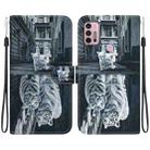 For Motorola Moto G30 / G10 / G20 Crystal Texture Colored Drawing Leather Phone Case(Cat Tiger Reflection) - 1