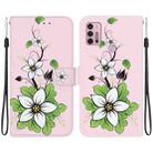 For Motorola Moto G30 / G10 / G20 Crystal Texture Colored Drawing Leather Phone Case(Lily) - 1