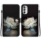 For Motorola Moto G52 Crystal Texture Colored Drawing Leather Phone Case(Crystal Peony) - 1