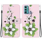 For Motorola Moto G60 / G40 Fusion Crystal Texture Colored Drawing Leather Phone Case(Lily) - 1