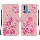 For Motorola Moto G60 / G40 Fusion Crystal Texture Colored Drawing Leather Phone Case(Cherry Blossoms) - 1