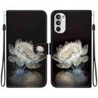 For Motorola Moto G62 5G Crystal Texture Colored Drawing Leather Phone Case(Crystal Peony) - 1