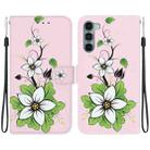 For Motorola Moto G200 5G Crystal Texture Colored Drawing Leather Phone Case(Lily) - 1