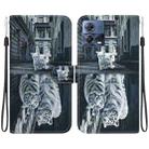 For Motorola Moto S30 Pro 5G Crystal Texture Colored Drawing Leather Phone Case(Cat Tiger Reflection) - 1