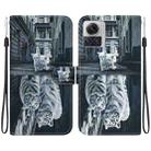 For Motorola Moto X30 Pro 5G Crystal Texture Colored Drawing Leather Phone Case(Cat Tiger Reflection) - 1