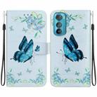 For Motorola Edge 30 Crystal Texture Colored Drawing Leather Phone Case(Blue Pansies) - 1