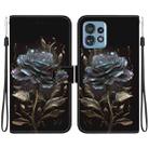 For Motorola Edge 40 Pro Crystal Texture Colored Drawing Leather Phone Case(Black Rose) - 1