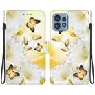 For Motorola Edge 40 Pro Crystal Texture Colored Drawing Leather Phone Case(Gold Butterfly Epiphyllum) - 1