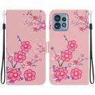 For Motorola Edge 40 Pro Crystal Texture Colored Drawing Leather Phone Case(Cherry Blossoms) - 1