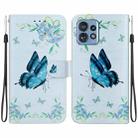 For Motorola Edge 40 Pro Crystal Texture Colored Drawing Leather Phone Case(Blue Pansies) - 1