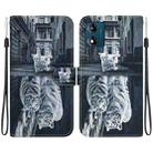 For Motorola Moto E13 Crystal Texture Colored Drawing Leather Phone Case(Cat Tiger Reflection) - 1