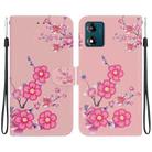 For Motorola Moto E13 Crystal Texture Colored Drawing Leather Phone Case(Cherry Blossoms) - 1