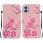 For Motorola Moto E22 / E22i Crystal Texture Colored Drawing Leather Phone Case(Cherry Blossoms) - 1