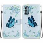 For Motorola Moto G Stylus 5G 2022 Crystal Texture Colored Drawing Leather Phone Case(Blue Pansies) - 1