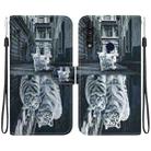 For Motorola Moto G8 Power Lite Crystal Texture Colored Drawing Leather Phone Case(Cat Tiger Reflection) - 1