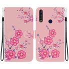 For Motorola Moto G8 Power Lite Crystal Texture Colored Drawing Leather Phone Case(Cherry Blossoms) - 1