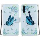 For Motorola Moto G8 Power Lite Crystal Texture Colored Drawing Leather Phone Case(Blue Pansies) - 1