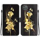 For Motorola Moto G9 Power Crystal Texture Colored Drawing Leather Phone Case(Gold Butterfly Rose) - 1