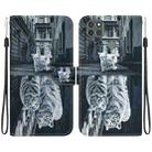 For Motorola Moto G9 Power Crystal Texture Colored Drawing Leather Phone Case(Cat Tiger Reflection) - 1