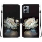 For Motorola Moto G14 Crystal Texture Colored Drawing Leather Phone Case(Crystal Peony) - 1