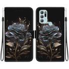 For Motorola Moto G60s Crystal Texture Colored Drawing Leather Phone Case(Black Rose) - 1