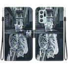 For Motorola Moto G60s Crystal Texture Colored Drawing Leather Phone Case(Cat Tiger Reflection) - 1