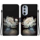 For Motorola Edge+ 2022 Crystal Texture Colored Drawing Leather Phone Case(Crystal Peony) - 1