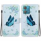 For Motorola Edge 40 Neo Crystal Texture Colored Drawing Leather Phone Case(Blue Pansies) - 1