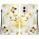 For Motorola Moto G Power 5G 2024 Crystal Texture Colored Drawing Leather Phone Case(Gold Butterfly Epiphyllum) - 1