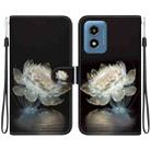 For Motorola Moto G Play 4G 2024 Crystal Texture Colored Drawing Leather Phone Case(Crystal Peony) - 1
