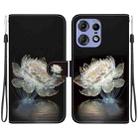 For Motorola Edge 50 Pro Crystal Texture Colored Drawing Leather Phone Case(Crystal Peony) - 1