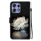 For Motorola Edge 50 Pro Crystal Texture Colored Drawing Leather Phone Case(Crystal Peony) - 3