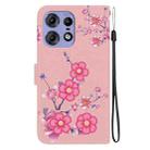 For Motorola Edge 50 Pro Crystal Texture Colored Drawing Leather Phone Case(Cherry Blossoms) - 3