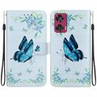 For Motorola Edge 50 Fusion Crystal Texture Colored Drawing Leather Phone Case(Blue Pansies) - 1