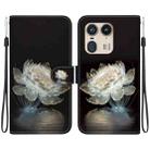 For Motorola Edge 50 Ultra Crystal Texture Colored Drawing Leather Phone Case(Crystal Peony) - 1