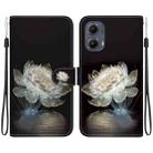 For Motorola Edge 2024 Crystal Texture Colored Drawing Leather Phone Case(Crystal Peony) - 1