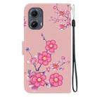 For Motorola Edge 2024 Crystal Texture Colored Drawing Leather Phone Case(Cherry Blossoms) - 3