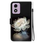 For Motorola Moto G04s / Moto E14 Crystal Texture Colored Drawing Leather Phone Case(Crystal Peony) - 3