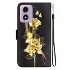 For Motorola Moto G04s / Moto E14 Crystal Texture Colored Drawing Leather Phone Case(Gold Butterfly Rose) - 3