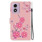 For Motorola Moto G04s / Moto E14 Crystal Texture Colored Drawing Leather Phone Case(Cherry Blossoms) - 3