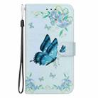 For Motorola Moto G04s / Moto E14 Crystal Texture Colored Drawing Leather Phone Case(Blue Pansies) - 2