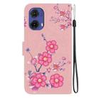 For Motorola Moto G85 Crystal Texture Colored Drawing Leather Phone Case(Cherry Blossoms) - 3